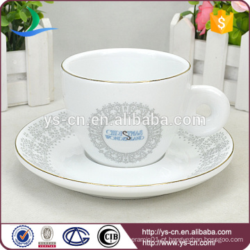 Atacado Decal elegante copo de cerâmica e Saucer